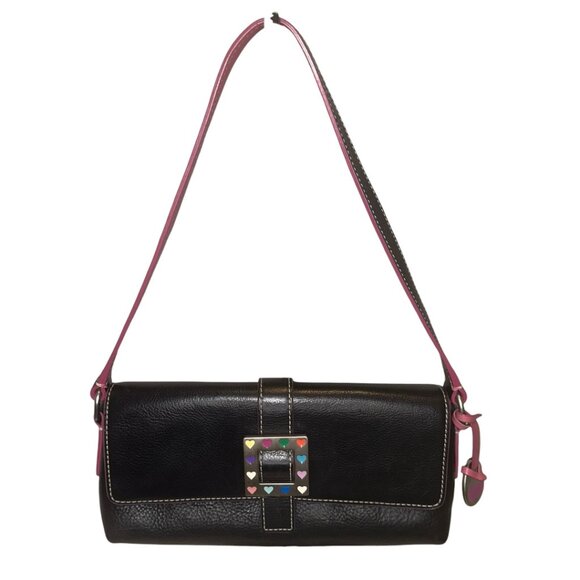 Dooney & Bourke Medium East/West Hearts Buckle Flap Leather Bag - Picture 2 of 10